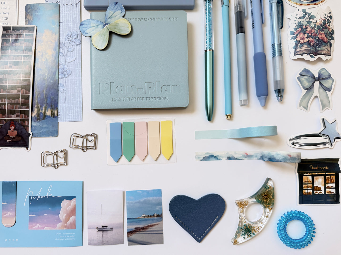 🩵 Soft Blue Stationery Gift Box – Calm Notebook & Desk Essentials Set for School & Office
